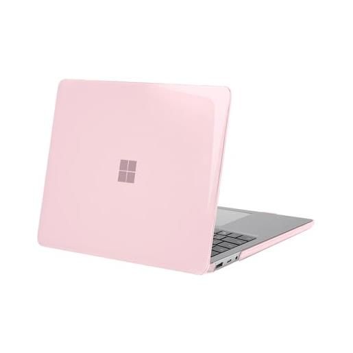 MOSISO custodia compatibile con surface laptop 5/4/3 13,5 pollici 2022 2021 2019 rilascio con metallo tastiera (modelli: 1951 & 1868), protettivo plastica custodia rigida, rose pink