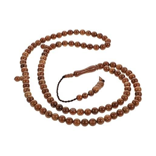 BESPORTBLE collana di preghiera islam masbaha 99 perle di legno autentiche perle indonesiane tasbeeh contatore zikr perline dhikr preghiera perline rosario musulmano tasbih misbaha 6 mm