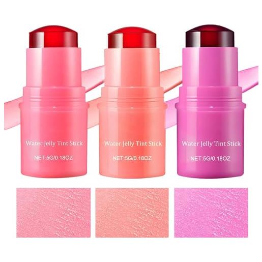 HEXEH milk cooling water jelly tint, water jelly tint stick, milk jelly blush makeup jelly tint, milk jelly tint blush stick, water jelly tint stick, long lasting jelly texture moisturising (3pcs)