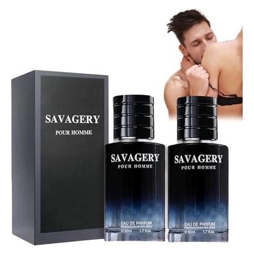 Generic savagery pheromone men perfume, men's romantic lure perfume, pheromone perfume spray for men, pheromone cologne for men attract women, men's romantic glitter perfume gift (2pcs)