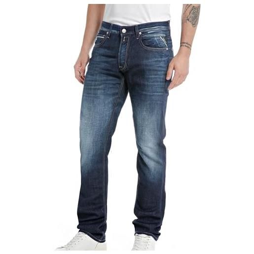 REPLAY ma972 grover indigo super stretch denim jeans, dark blue 007, 29w / 32l uomo