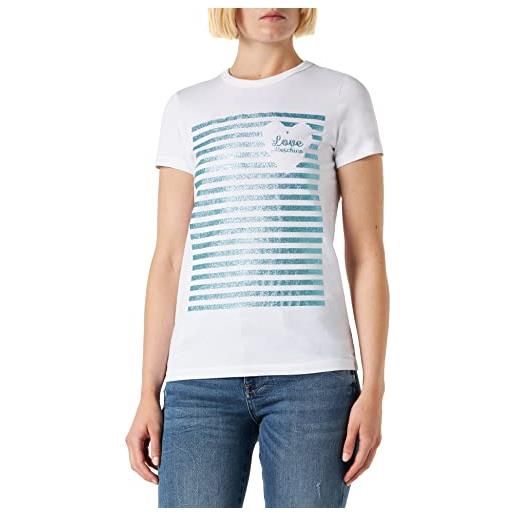 Love Moschino maglietta a maniche corte slim fit t-shirt, bianco, 46 donna