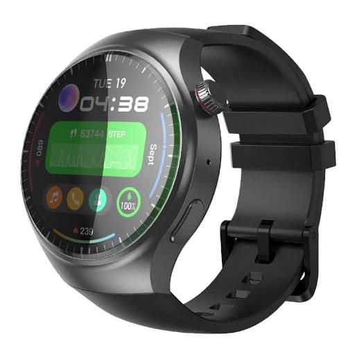 Rainbuvvy 4g lte smart watch phone 1.43 pollici display sl8541e android 8.1 2gb ram 16gb rom 950mah watch phone google playstore/email reply/call/wi. Fi/gps smartwatch (nero)