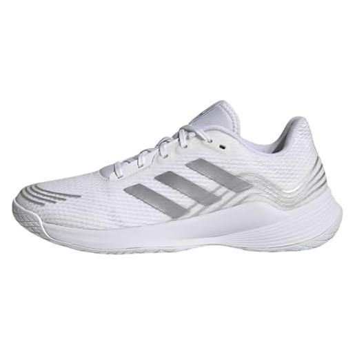 adidas novaflight volleyball, scarpe da ginnastica donna, ftwr white silver met ftwr white, 46 2/3 eu