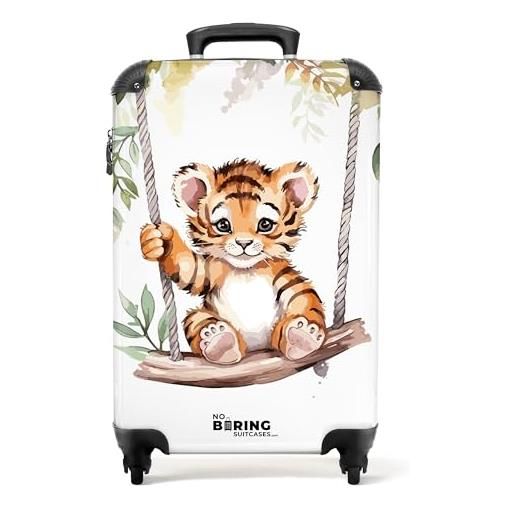 NoBoringSuitcases.com © valigia per bambini valigia da viaggio valigia per bambini bagaglio per bambini a mano-media in 14 immagini (acquerello di un cucciolo di tigre che dondola, 55x40x20 cm)