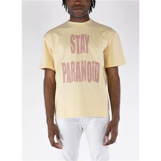 AMISH t-shirt girocollo con stampa stay paranoid uomo