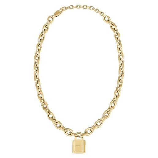 Breil gioiello collezione promise, collane da donna in acciaio colorato colore oro misura 46 con senza pietre - tj3079