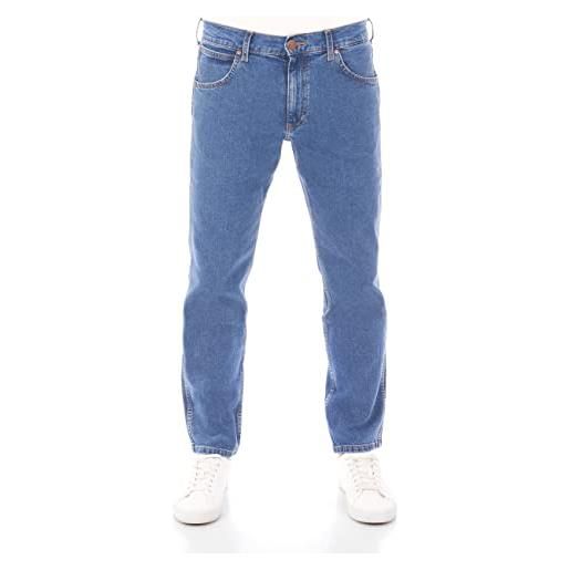 Wrangler jeans da uomo regular fit greensboro pantaloni dritti jeans denim stretch cotone blu nero w30 w31 w32 w33 w34 w35 w36 w38 w40 w42 w44, blu tomorrow (wss3hr13n), 33w x 34l