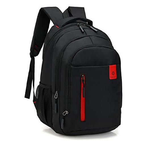 QQYG mochila para hombre mochila oxford para hombre bolsa de viaje mochilas moda para hombres y mujeres diseñador bolsa para estudiantes bolsa para computadora portátil, cremallera-rojo
