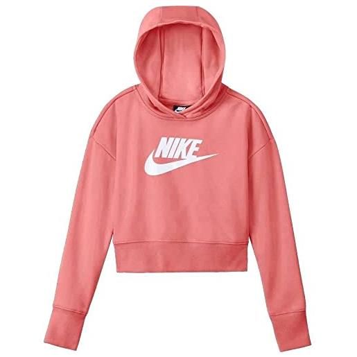 Nike girls filles pullover hoodie (dc7210-603) pink, felpa bambina, taglia m