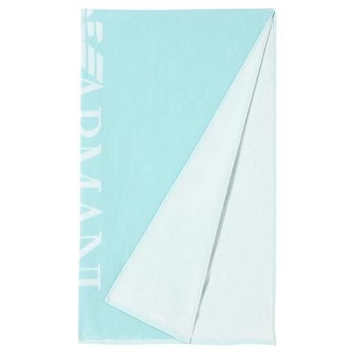 Emporio Armani macro logo sponge beach towel, asciugamano da spiaggia unisex - adulto, blu (navy blue), taglia unica