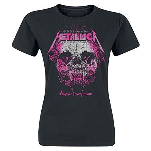Metallica wherever i may roam donna t-shirt nero s 100% cotone regular