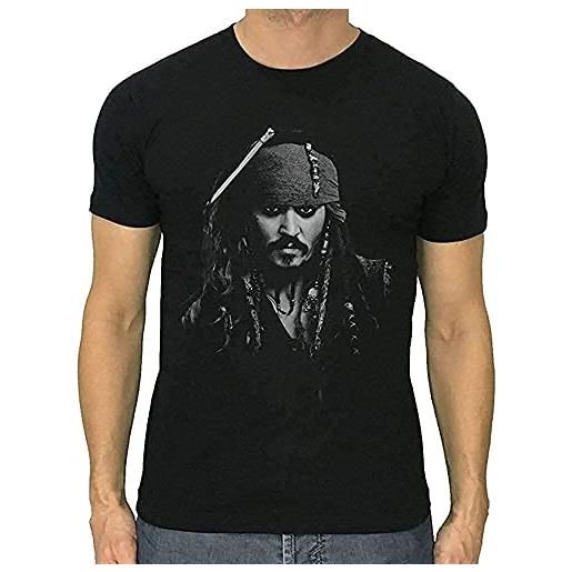 edit our jack sparrow t-shirt johnny depp pirates of the caribbean new men shirt mbnuy black camicie e t-shirt(small)