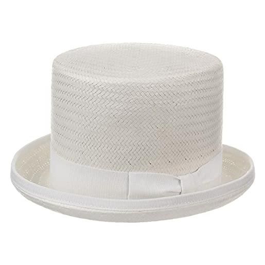 Cappellishop rom cappello cilindro in paglia cappelli di da sole 56 cm - bianco