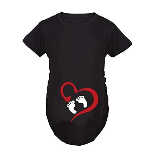 Imaczi q. Kim donna maglietta premaman senza maniche/maniche corte/maniche lunghe t-shirt divertente neonato - footprint serie