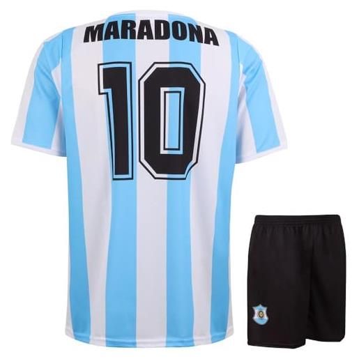 Kingdo argentina kit calcio maradona - bambino e adulti, blu, m