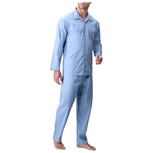 PEROFIL - pigiama uomo in 100% cotone popeline, 48, carta-da-zuc. 