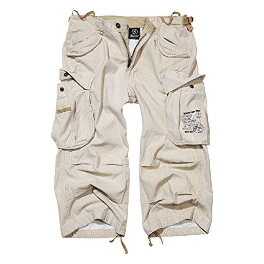 Brandit industry pantaloni da uomo cargo a 3/4, b-2003 beige nadelstreifen xxl
