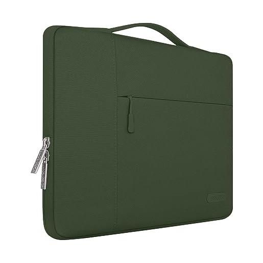 MOSISO laptop sleeve borsa compatibile con mac. Book air/pro, 13-13,3 pollici notebook, compatibile con mac. Book pro 14 m3 m2 m1 chip pro max 2023-2021, poliestere multifunzionale manica, verde militare