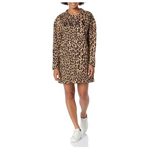 DKNY abito a maniche lunghe con stampa leopardata sportiva da donna, neutro. , m