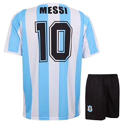 Kingdo maglietta argentina messi - bambini e adulti - ragazzi - uomo - maglia da calcio - regali - sport t shirt - abbigliamento sportivo, blu, 128