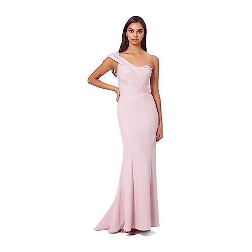 Jarlo London annabelle one shoulder fishtail maxi dress, orignal pink, 40 women's