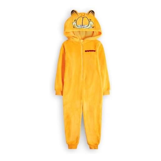 Garfield unisex bambini arancione pigiama onesie | avventure costume perfetto per notti divertenti e accoglienti | pigiama all-in-one realizzato per il massimo comfort