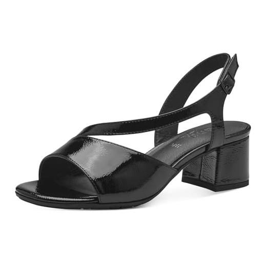 Jana 8-28378-42, sandali con tacco donna, nero laccato, 39 eu