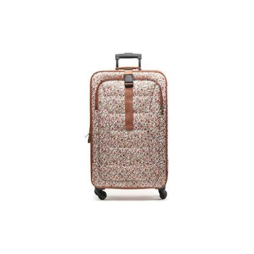 MISAKO valigia in tessuto mediana da viaggio cros beige unisex - valigia elegante morbida semirigida - 67 x 42 x 23 cm 4 ruedas