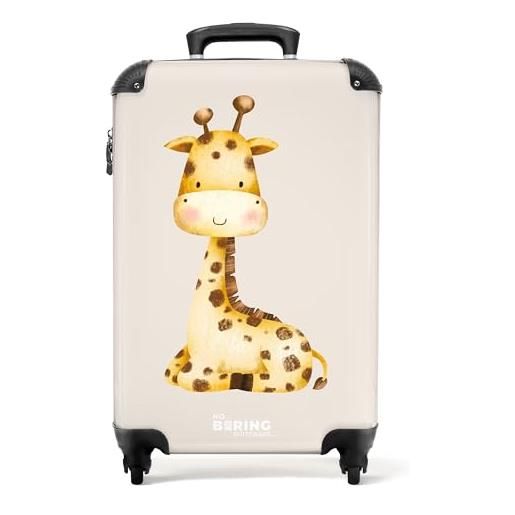 NoBoringSuitcases.com © valigia per bambini valigia da viaggio valigia per bambini bagaglio per bambini a mano-media in 14 immagini (illustrazione di giraffa sdraiata su sfondo beige, 55x40x20 cm)