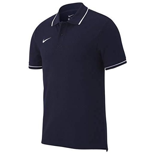 Nike team club19 ss, maglietta polo a maniche corte uomo, grigio (charcoal heathr/white), s