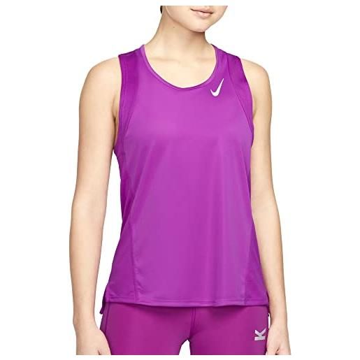 Nike dri fit race top senza maniche vivid purple/reflective silv xl