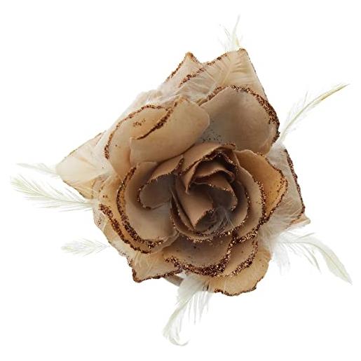 Topkids Accessories fermaglio per capelli a forma di rosa, per donne e ragazze, per matrimoni, balli di fine anno, occasioni speciali (beige)