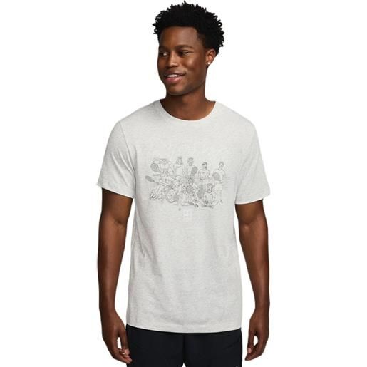 Nike t-shirt da uomo Nike court dri-fit printed t-shirt - grey heather