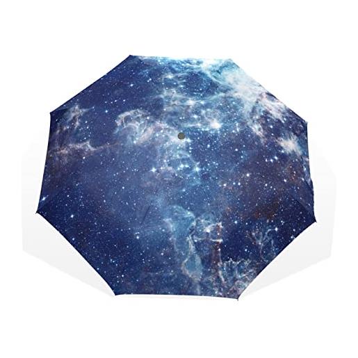 TropicalLife ombrello galassia stelle nebulosa cosmos antivento 3 piegare ombrello per donne uomini ragazze ragazzi unisex ultraleggero viaggi outdoor