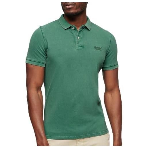 Superdry vint destroy polo camicia, luce fern green, l unisex-adulto