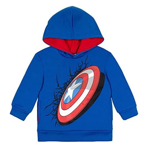Marvel avengers spiderman - felpa in pile per bambini piccoli, captain america, 4 anni