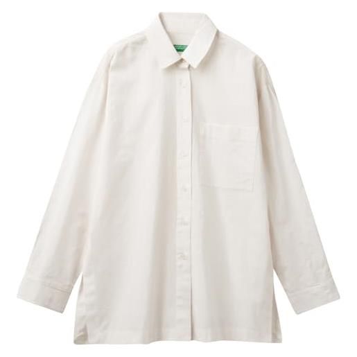United Colors of Benetton camicia 55hydq070, panna 0z3, m donna