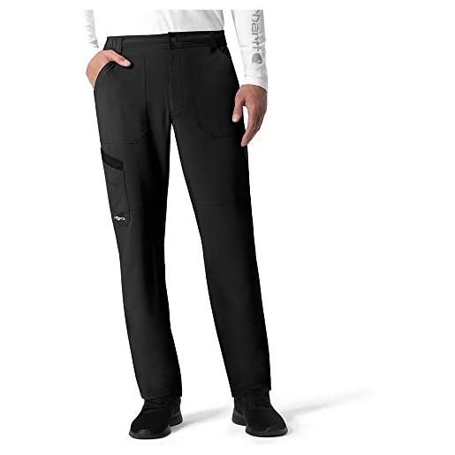 Carhartt force cross-flex-pantaloni cargo con gamba dritta camice medico, nero, m/tall uomo