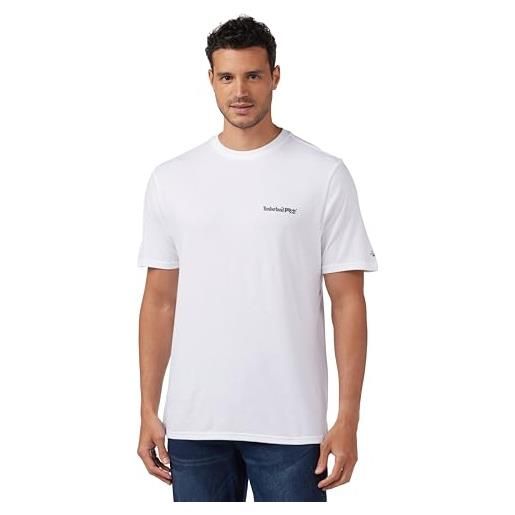 Timberland base plate lw corner office graphic-maglietta a maniche corte t-shirt, bianco, xl uomo
