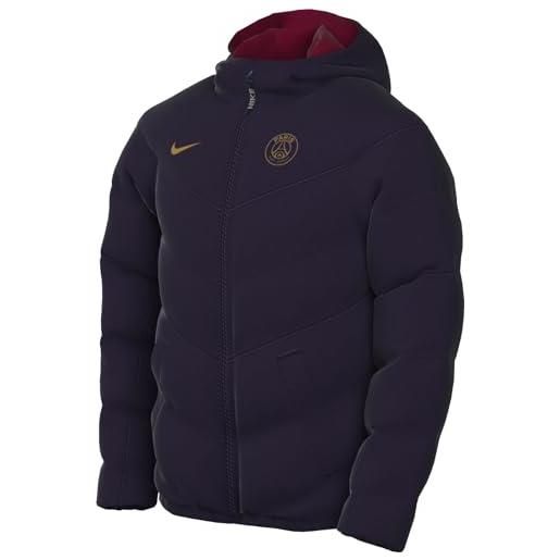 Nike psg u nsw synthetic fill jkt giacca, blu blackened/team red/gold suede, 158-170 unisex kids