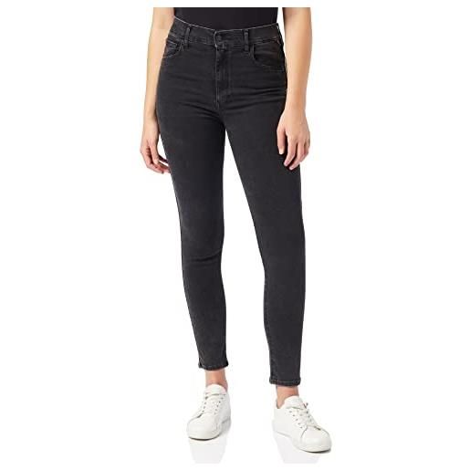 Replay leyla jeans skinny, grigio (097 dark grey), 31w / 32l donna
