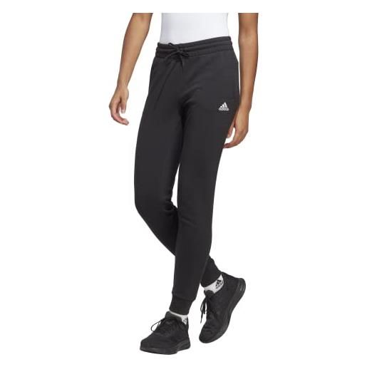 adidas essentials linear french terry cuffed joggers pantaloni, black/white, m short donna