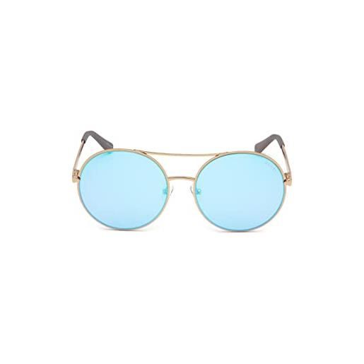 Guess gu7559 28x 60 occhiali da sole, oro (oro rosã lucido. Blu specchiato), 60 unisex-adulto