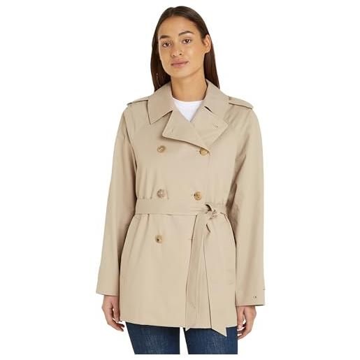 Tommy Hilfiger cotton short trench ww0ww40481 giacche in tessuto, beige (beige), 46 donna