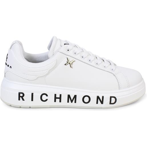 JOHN RICHMOND sneakers bianche con mini logo per uomo