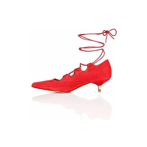 find. leda - tacchi cinturino alla caviglia donna, rosso (red), 36 eu