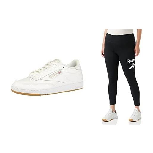 Reebok club c 85white/light grey/gum + ri bl cotton legging. Black