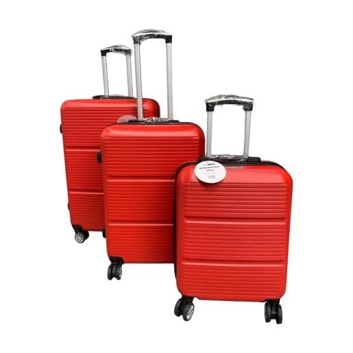 ito electronics set di 3 valigie con serratura a combinazione, 4 pezzi, colore: rosso, colore: rosso, kofferset 3-teilig, set di valigie