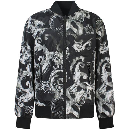 VERSACE JEANS COUTURE bomber nero reversibile con fantasia per uomo